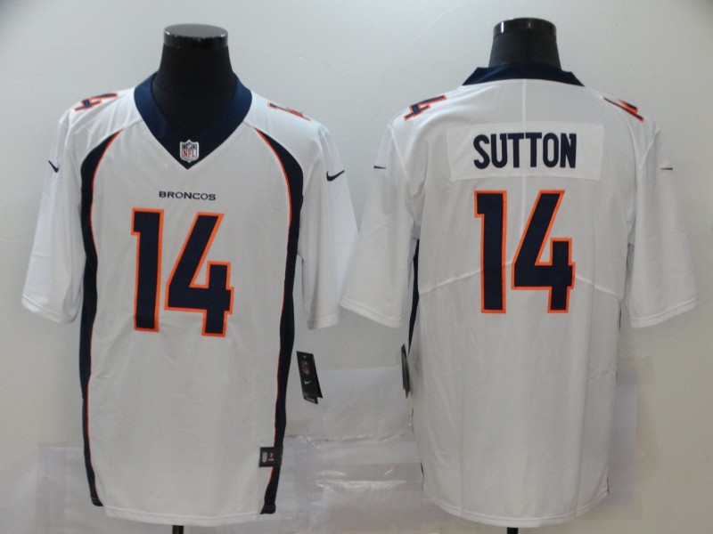Men Denver Broncos 14 Sutton White Nike Vapor Untouchable Stitched Limited NFL Jerseys